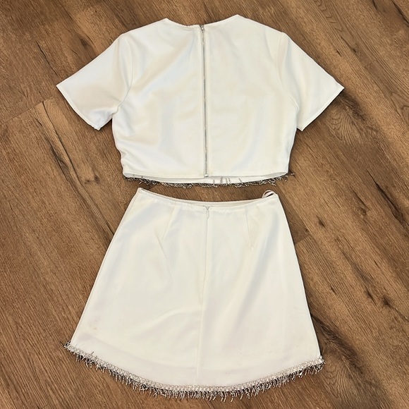 Lulu’s “Sparkle Hour” White 2pc Set With Rhinestones - Picture 5 of 5